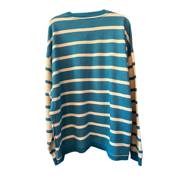 Free People Blue Classic Striped Cardigan NEW - Picture 3 of 6